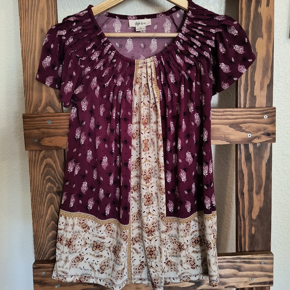 Style and Co Short Sleeve Blouse